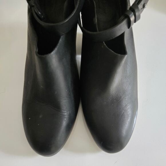 Rag & Bone "Kenny" Ankle Wrap Black Leather Shootie Heeled Mule Bootie Slides - Picture 4 of 9